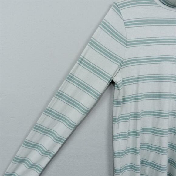 J.Crew Striped Long Sleeve Turtleneck Tee Size L‎ Light Mint Antique Mineral Top - Picture 4 of 10